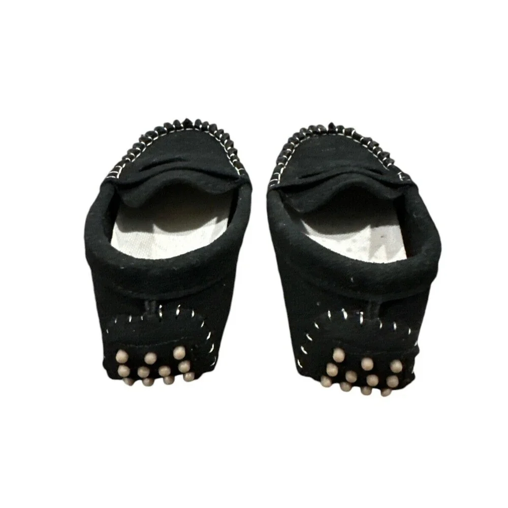 MG Baby Black Moccasins Sz 26 (9.5 Toddler) Slippers Non‎ Slip Comfortable Shoes